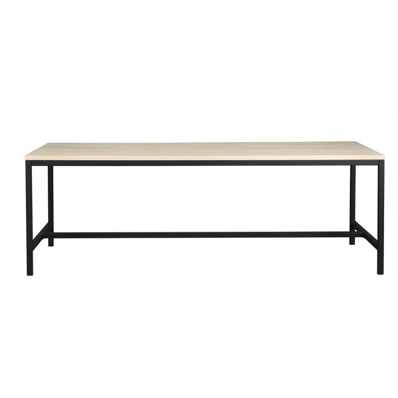 RO EVERETT DINING TABLE WHITEWASH/BLACK